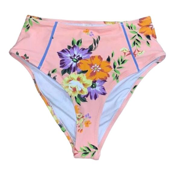 Cupshe | Pink Floral High Waisted Bikini Bottoms | M NWT - Picture 1 of 3